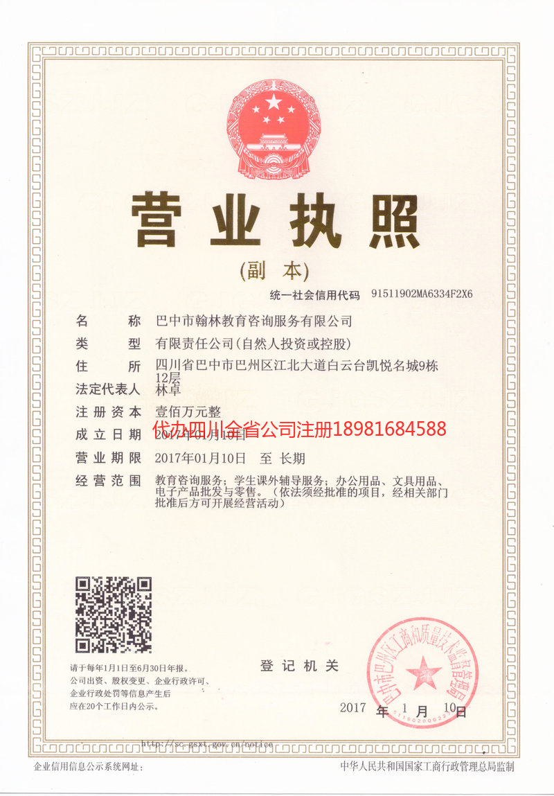 佛山佛山翰林教育咨询服务有限公司